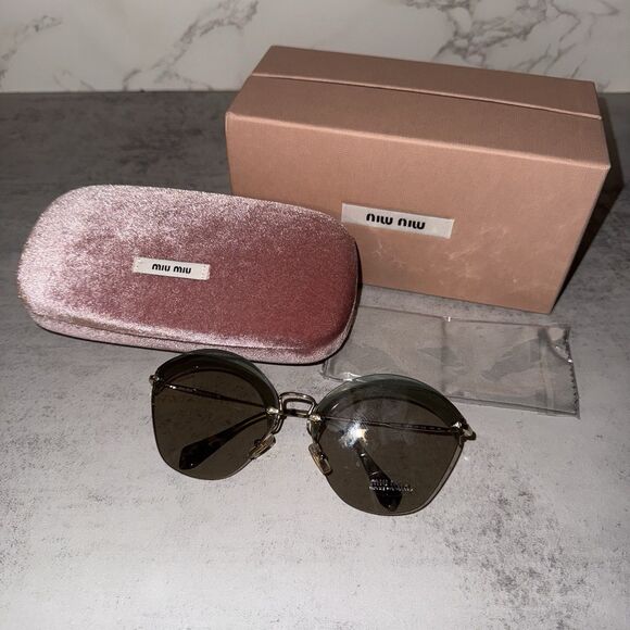 Miu Miu MU 53SS - VX09K1 Sunglasses Transparent Blue, 63mm - Picture 1 of 13